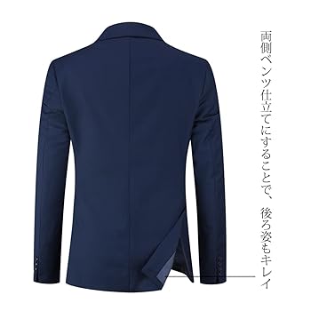 Amazon.co.jp: [YUNCLOS] 父の日スーツ 3ピーススーツ ネイビー